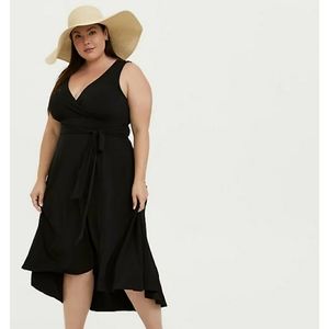 NWT Torrid Black Studio Knit HI-LO Tie Waist Dress